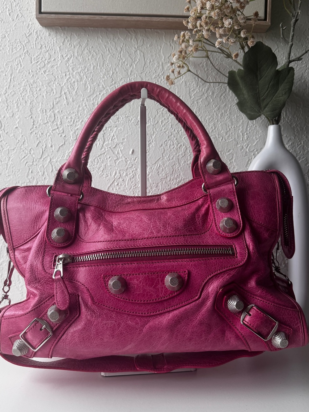 Balenciaga RARE Pink Leather City Bag
